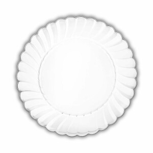 20 Clear Plastic 7" Scroll Design Plates