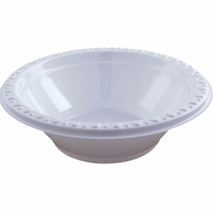 40 Large 16oz Classic White Plastic Bowls