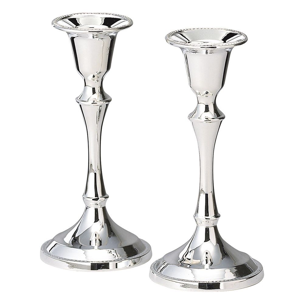 Zinc Silver Plated 5" Candlesticks