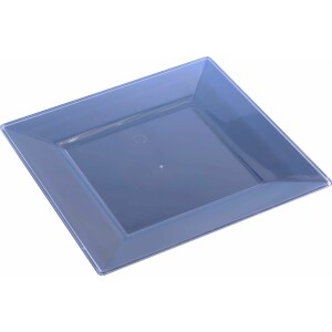 10 Small 6.5" Square Clear Plates