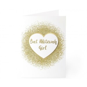 Bat Mitzvah Gold Heart Card